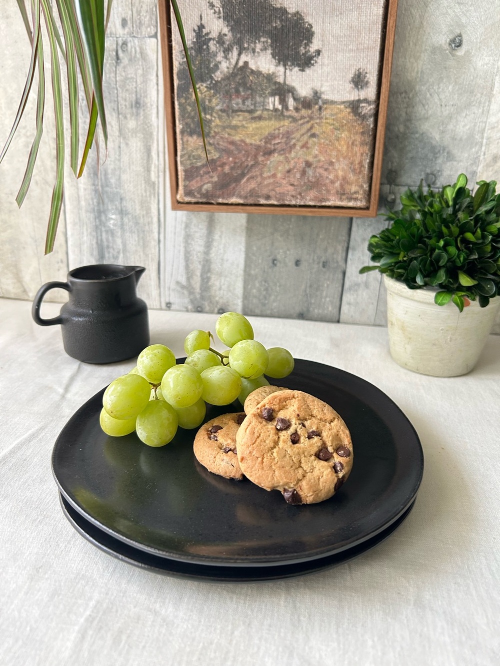🌴Sleek Threshold Salad/Dessert Stoneware Plates | Houlton | 2pc Dinnerware |Blk